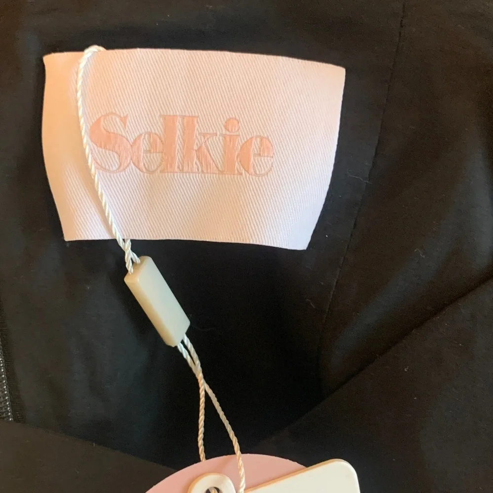 Selkie Black Tea Rose Puff Sleeve Midi Dress - Picture 2 of 6